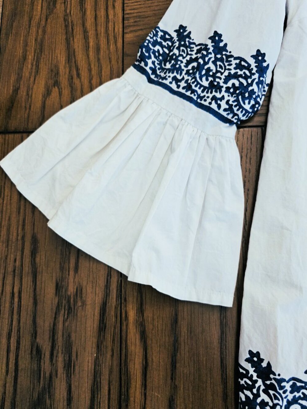 Roller Rabbit Maricruz Mona Border Dress S White Navy Block Print Boho NWOT - Picture 10 of 10